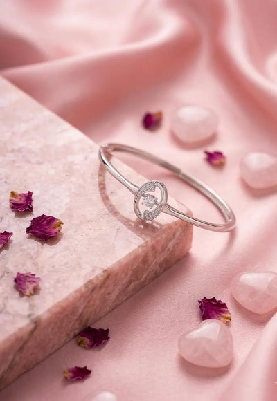 Heart Circle Zircon Bracelet | 925 Sterling Silver Zircon Gift for Her