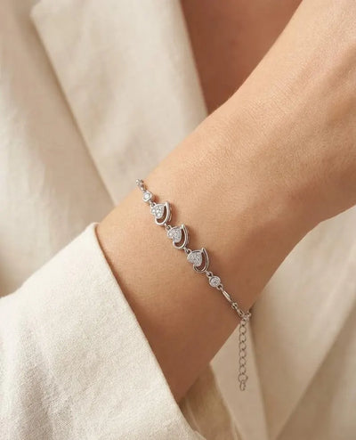 Minimalist Chain Heart Bracelet for Women | 925 Sterling Silver Dainty Jewelry Gift for Her