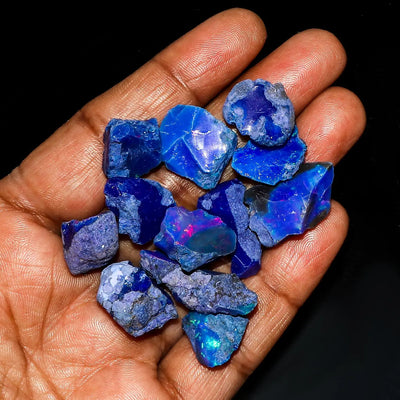 Natural Raw Blue Opal Crystals from Ethiopia – Rough Gemstone Lot for Reiki, Crystal Collecting & Wire Wrapping