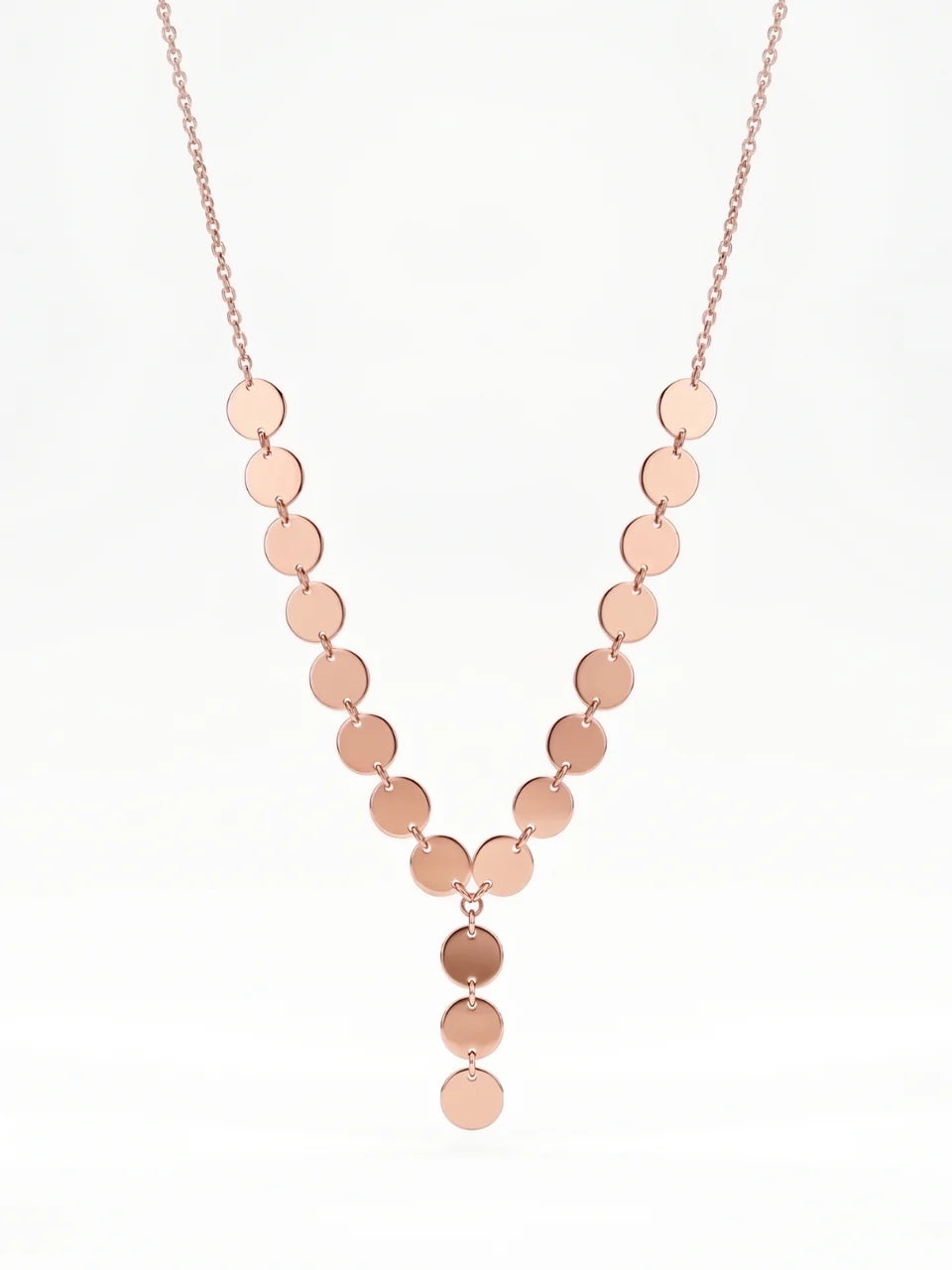925 Sterling Silver Classic Disc Drop Necklace For Women