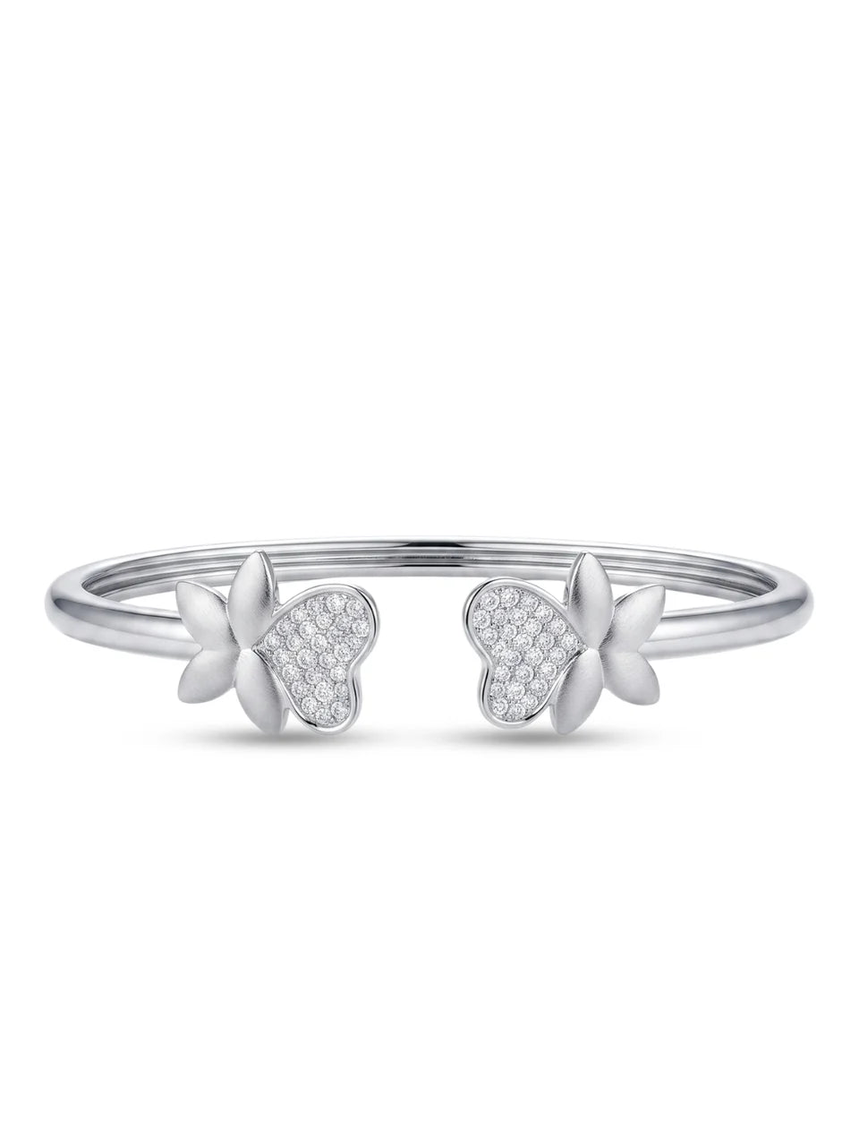 925 Silver Butterfly Love Cuff Bracelet for Women