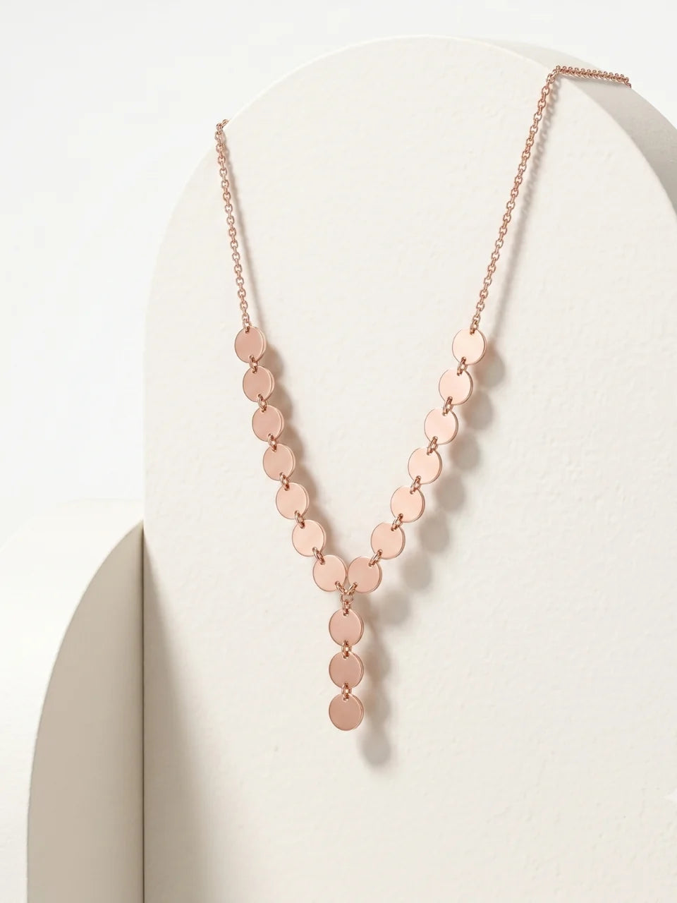 925 Sterling Silver Classic Disc Drop Necklace For Women