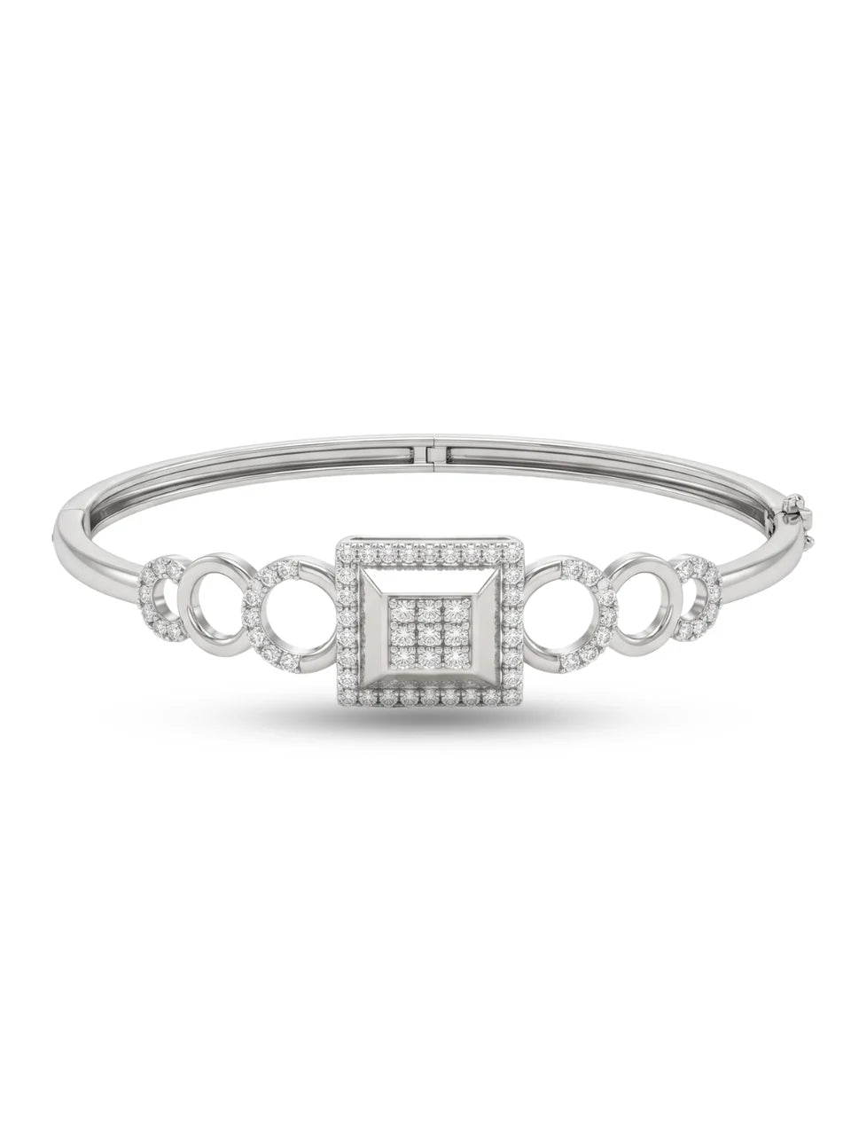 925 Silver Radiant Square Halo Bracelet for Women
