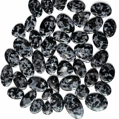 Natural AAA Larvikite Cabochon Lot in mix shape (25–35 mm)