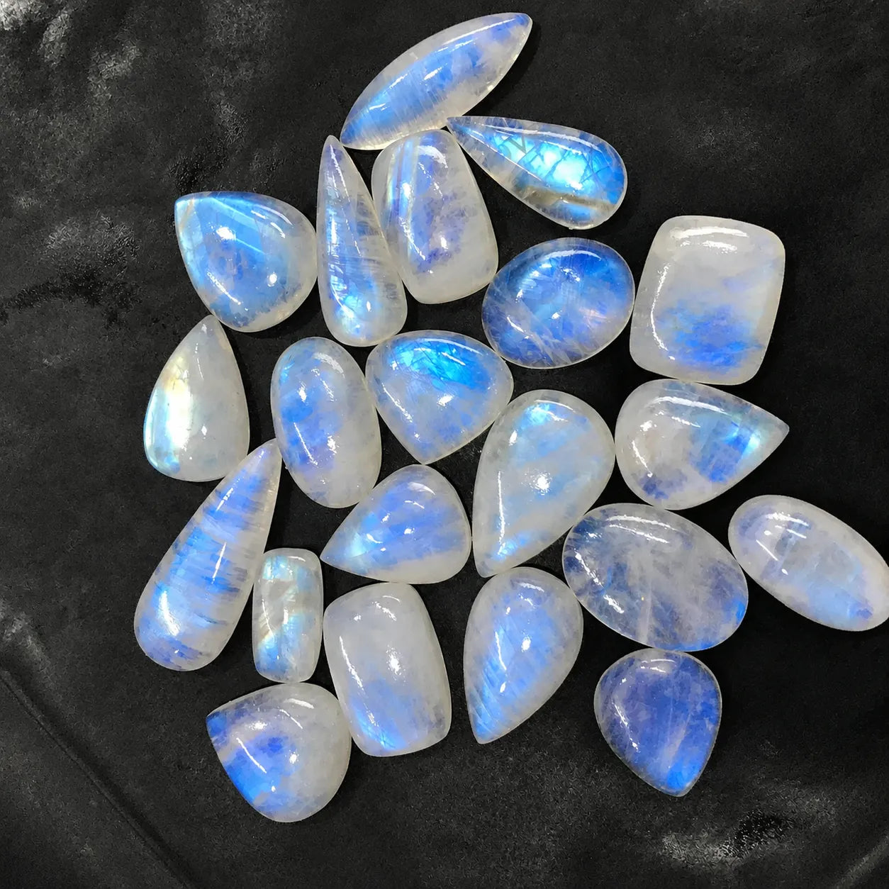 Rainbow Moonstone cabochons lot