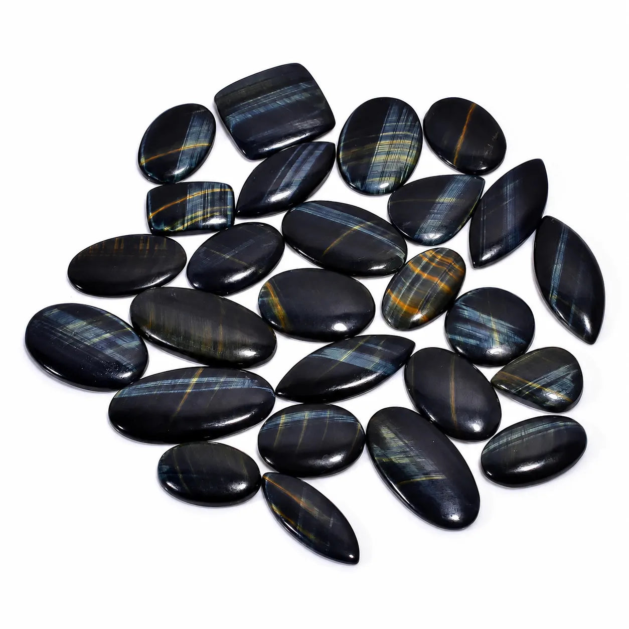 Mix Shape Black Tiger Eye Cabochon (2–125 Pieces)
