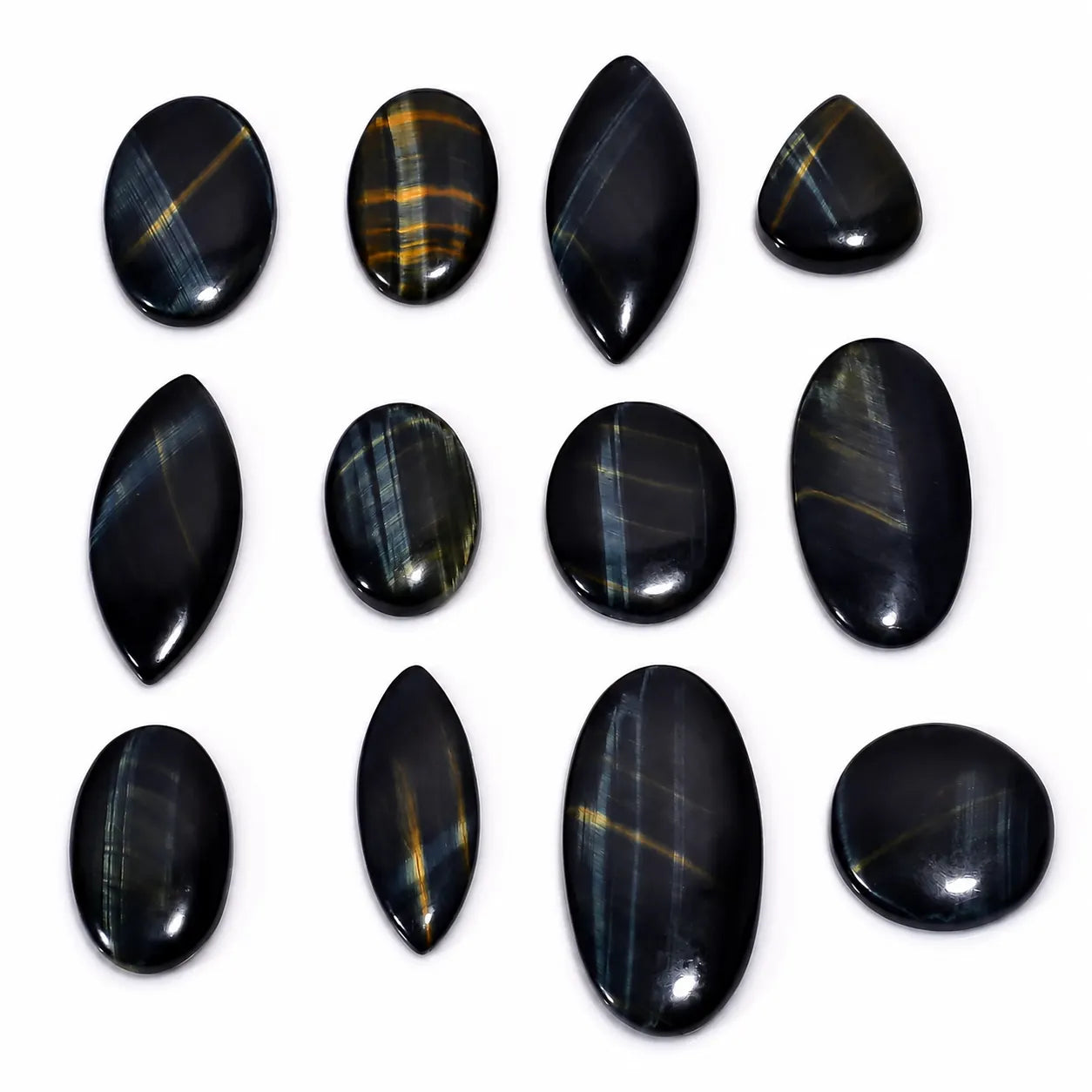 Black Tiger Eye Cabochon Lot