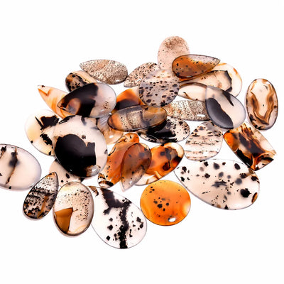 Montana Agate Cabochon Lot – Mixed Shape Polished Gemstone (Approx. 20–40 mm)