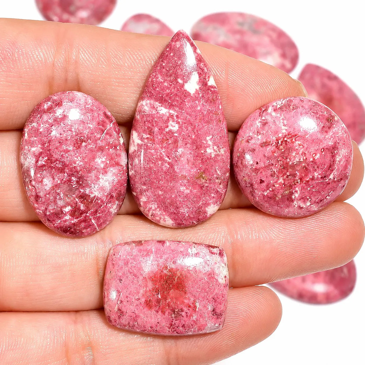 Pink Thulite Cabochon Wholesale 20–40 mm