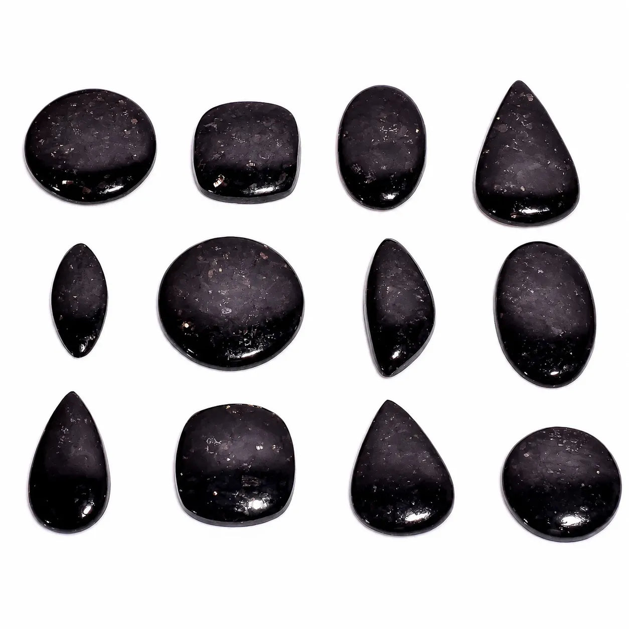 Golden Nuummite Cabochon Lot – Polished Mixed-Shape