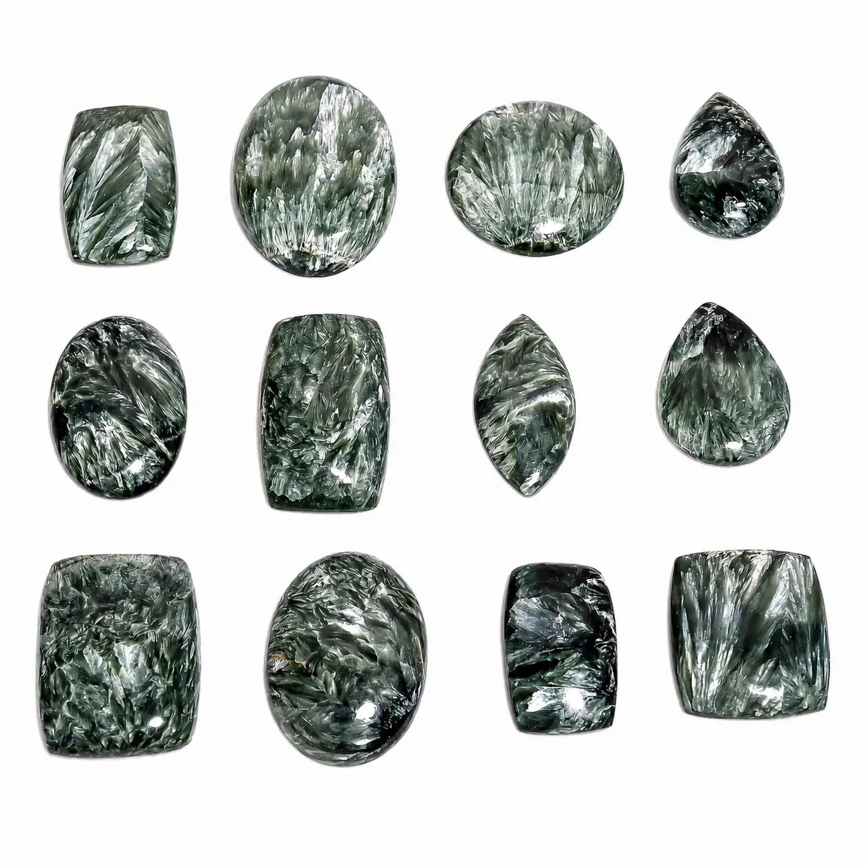 AAA Seraphinite Cabochon Lot 1–10 Pieces