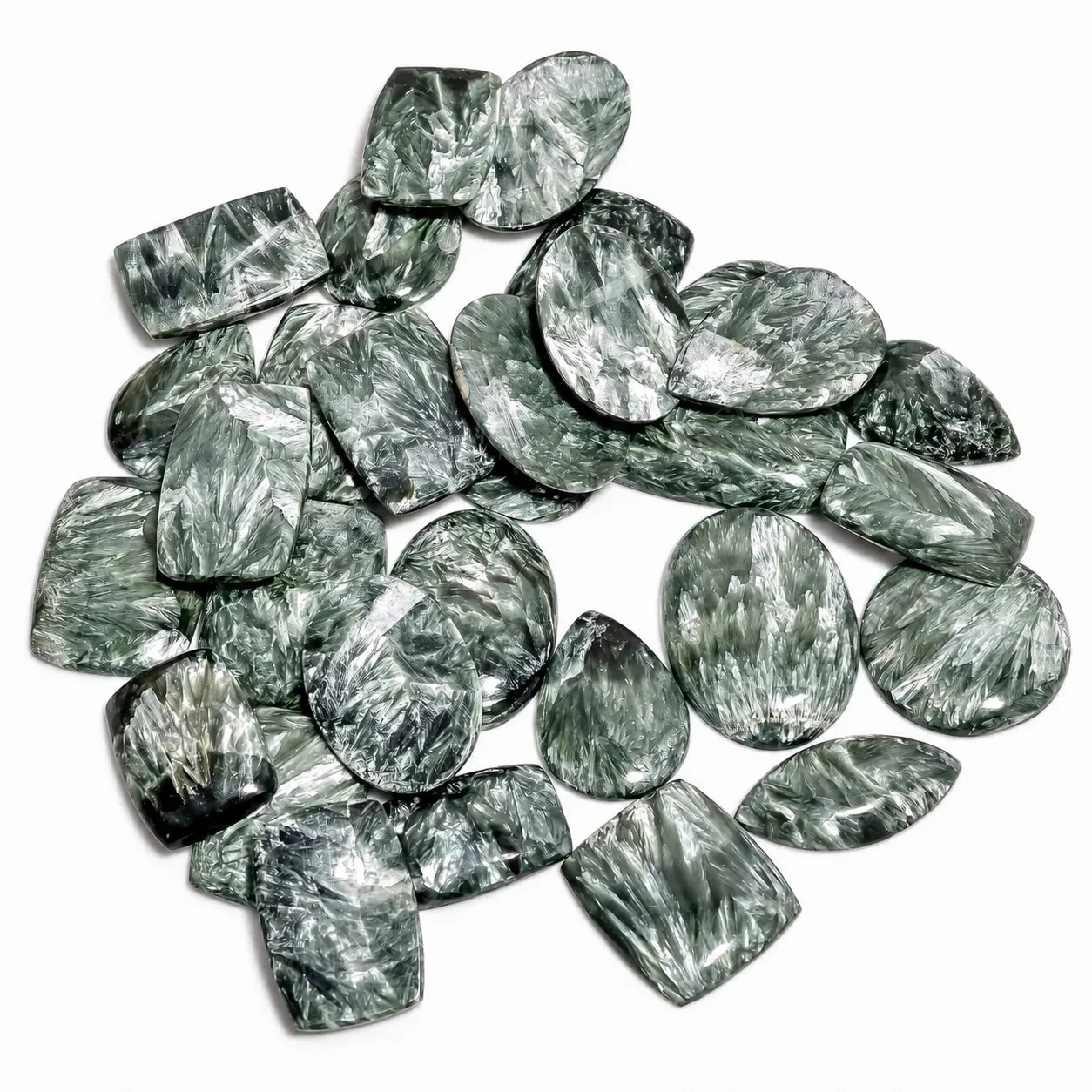 Natural Seraphinite Cabochon Lot