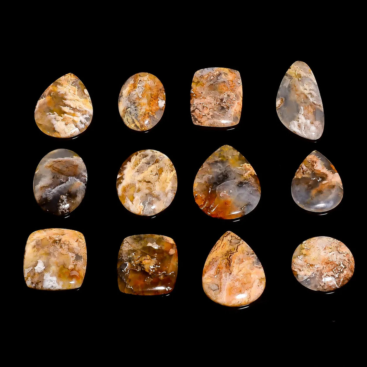 Mix Shape Plume Agate Cabochon
