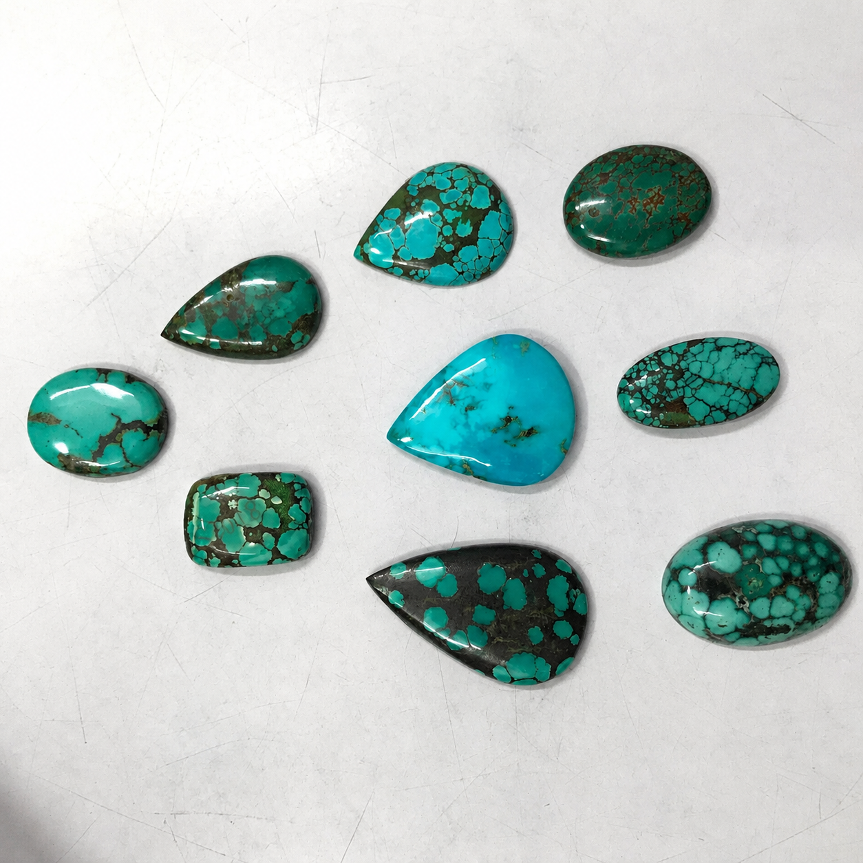 Tibetan Turquoise Cabochon vibrant blue-green color