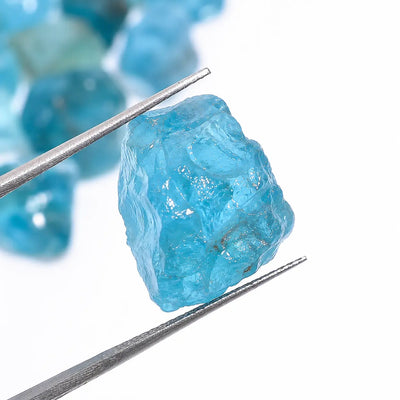 August Birthstone Raw Blue Apatite Rough Crystal Natural Gemstone from Norway 10 to 20mm for Jewelry Making
