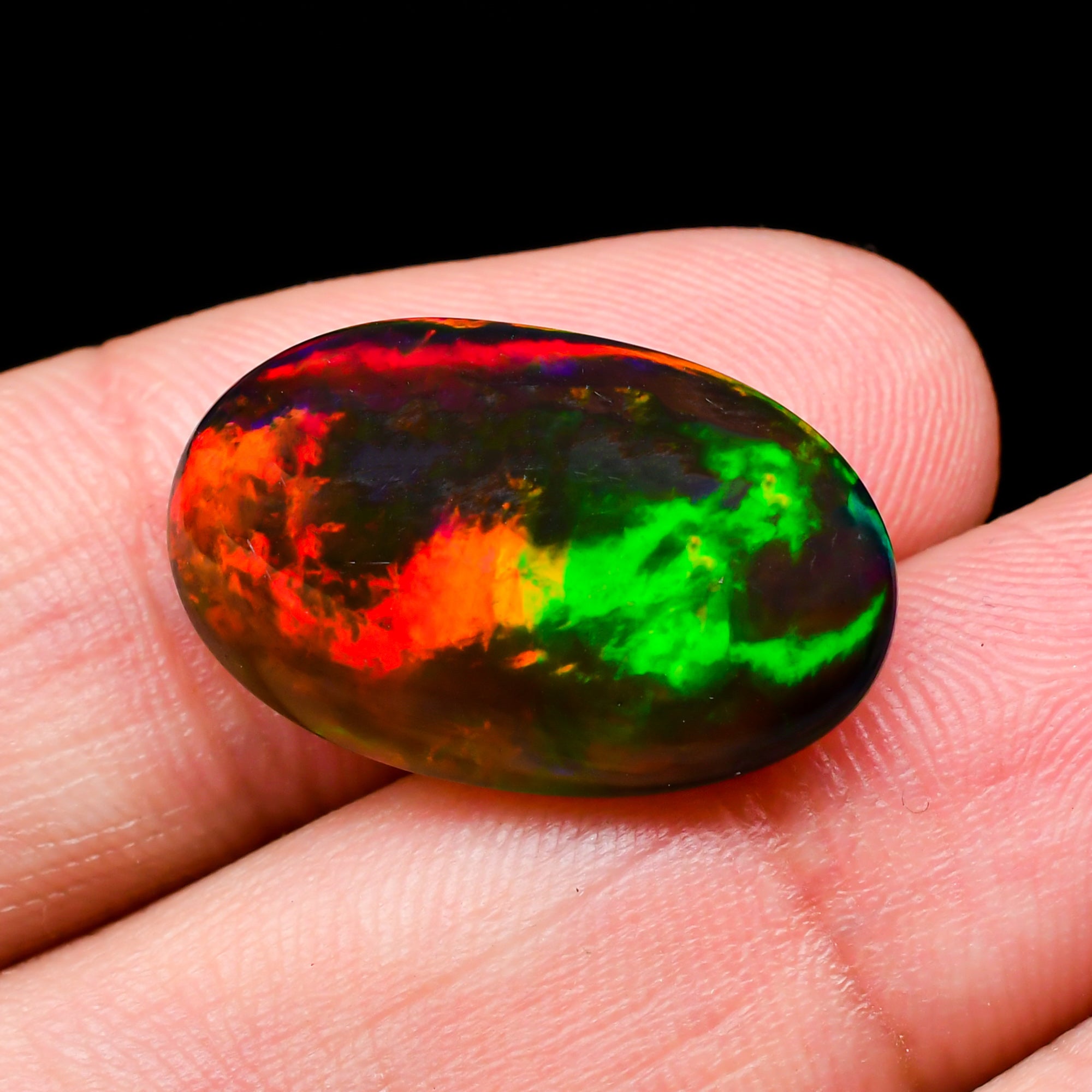Natural Black Ethiopian Opal oval cabochon 9.4 ct L-1583 - photo 3