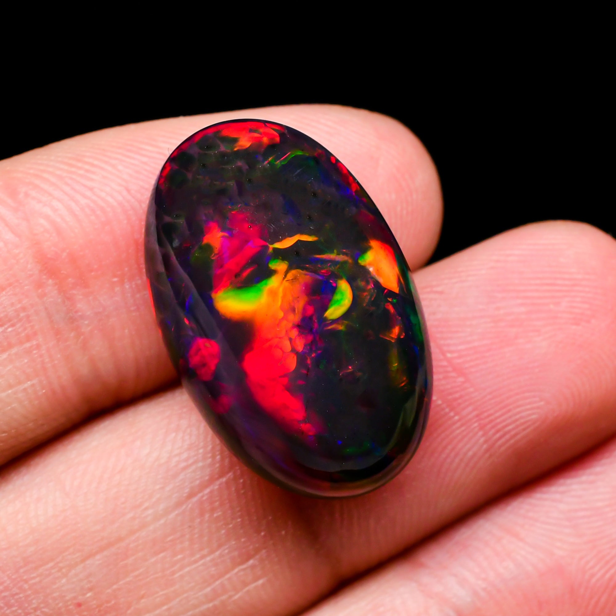 Natural Black Ethiopian Opal oval cabochon 12.3 ct L-1585 - photo 3