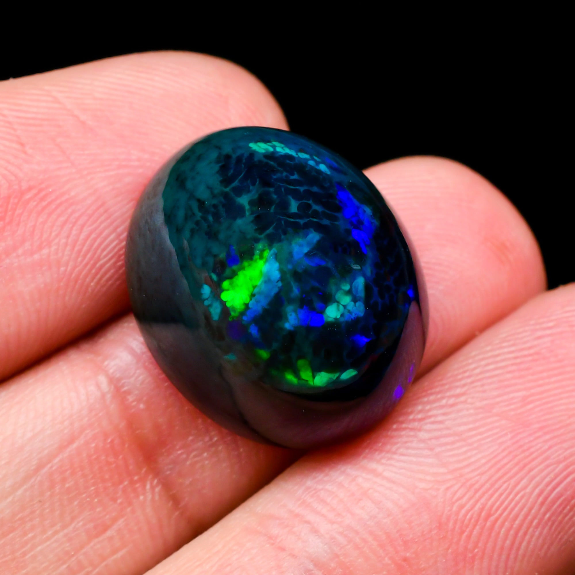 Natural Black Ethiopian Opal oval cabochon 11.85 ct L-1586 - photo 3