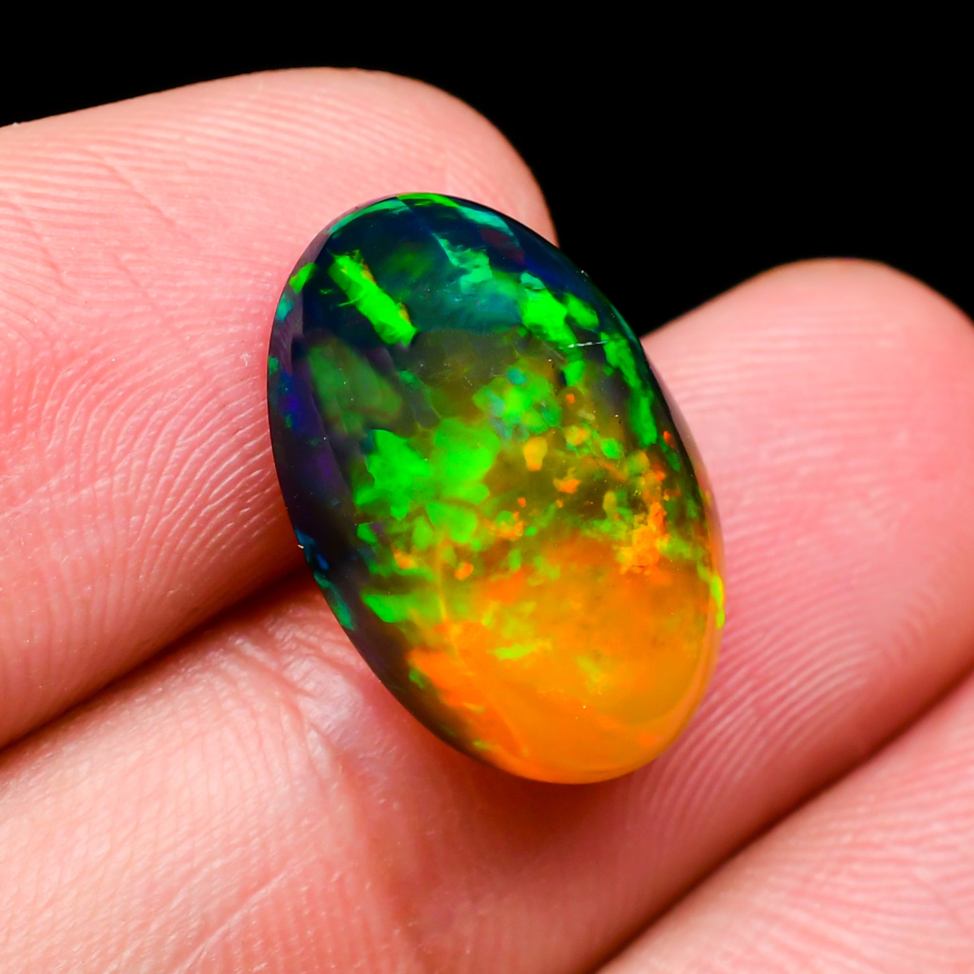 Natural Black Ethiopian Opal oval cabochon 6.4 ct L-1588 - photo 3