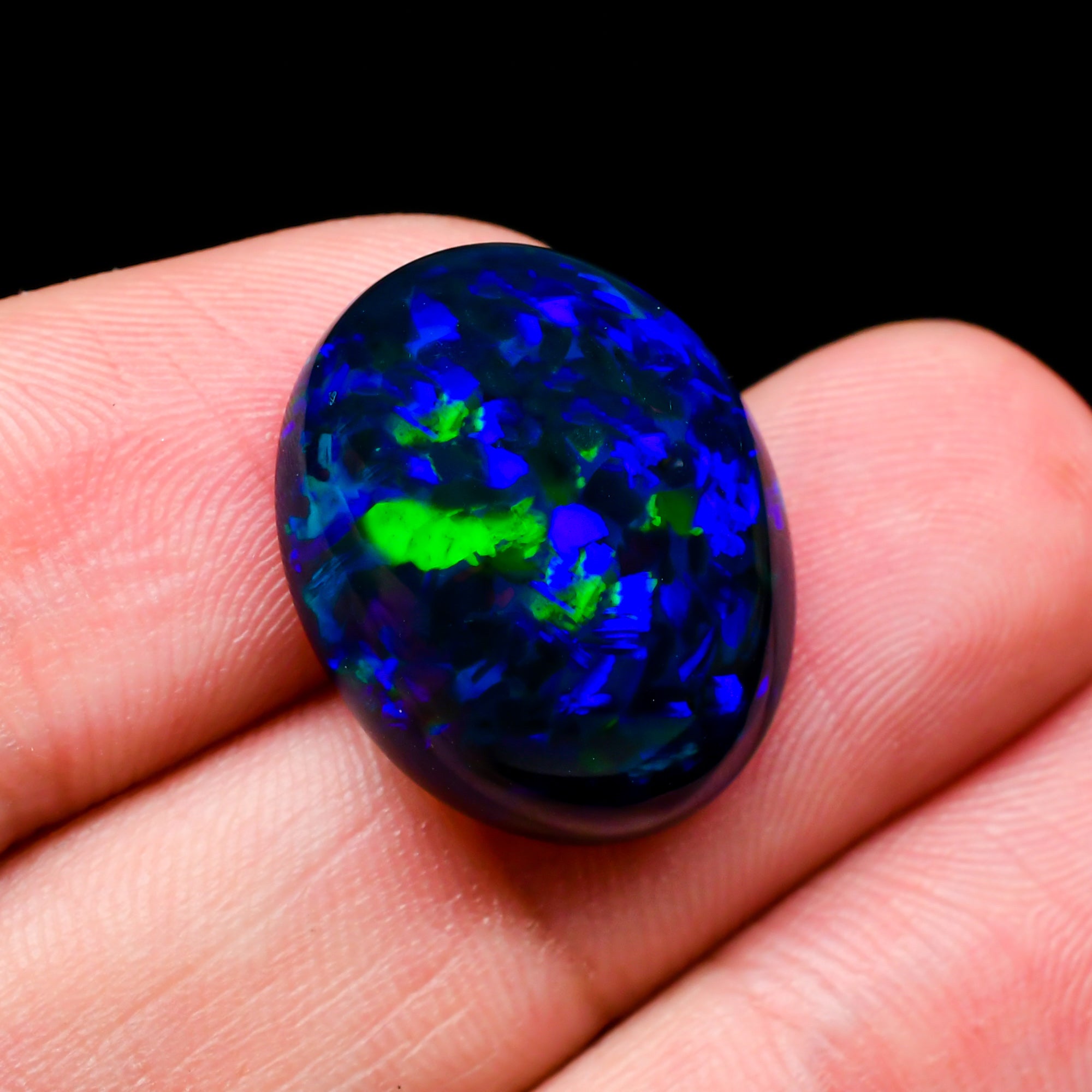 Natural Black Ethiopian Opal oval cabochon 8.8 ct L-1589 - photo 3