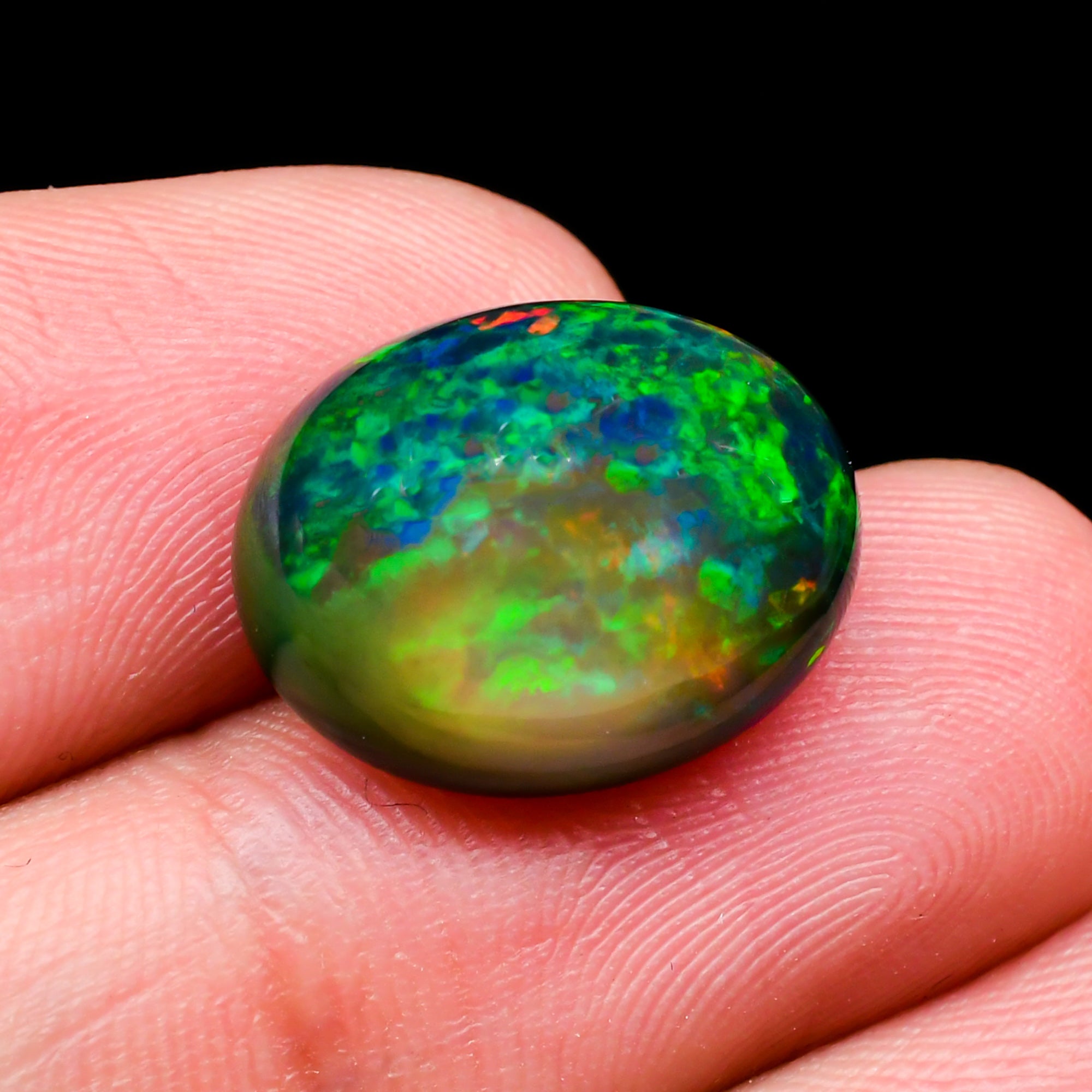 Natural Black Ethiopian Opal oval cabochon 7.65 ct L-1592 - photo 3
