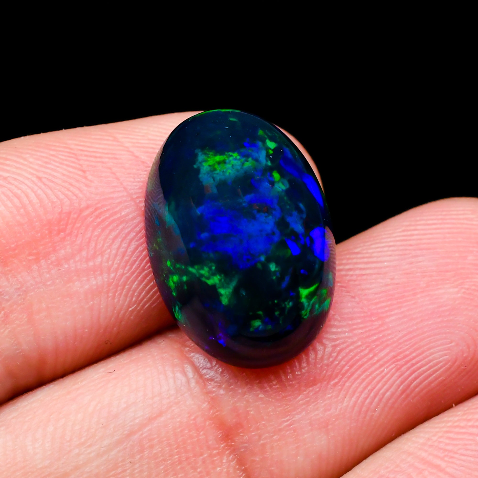 Natural Black Ethiopian Opal oval cabochon 6.5 ct L-1593 - photo 3