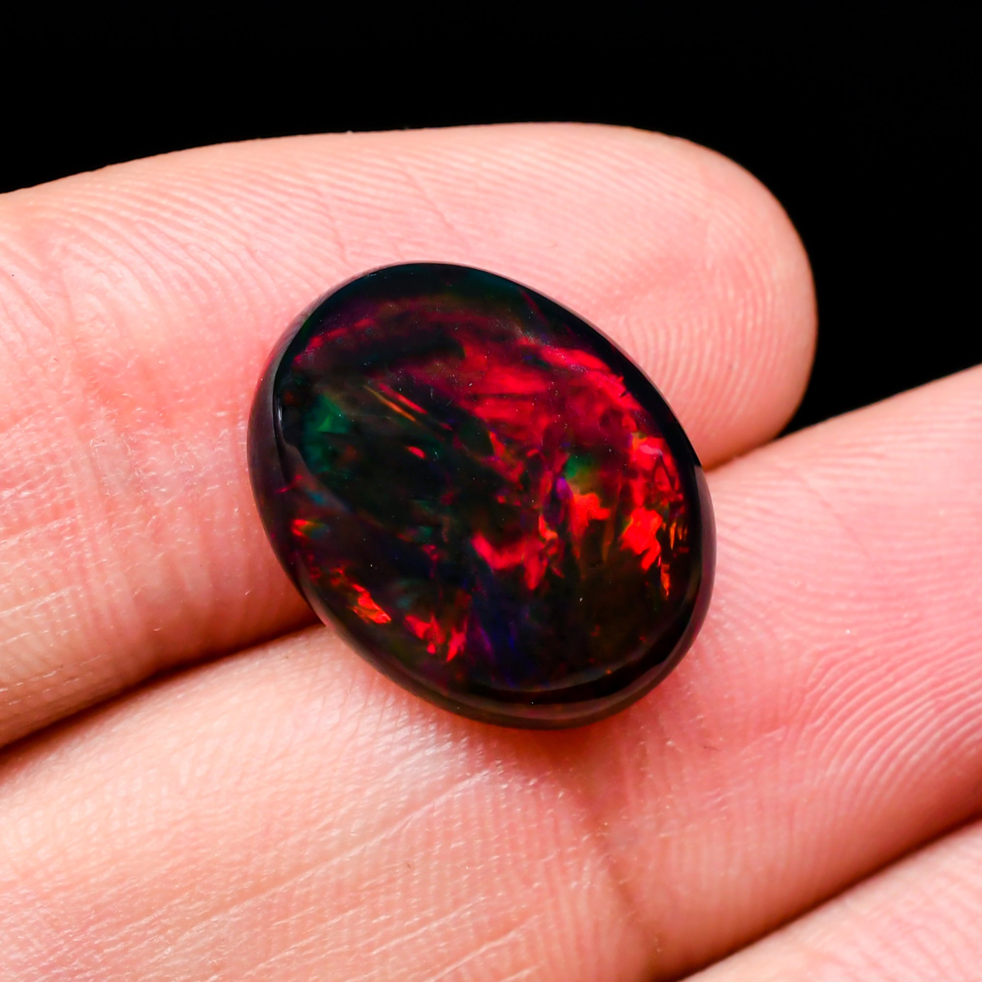 Natural Black Ethiopian Opal oval cabochon 4.65 ct L-1600 - photo 3
