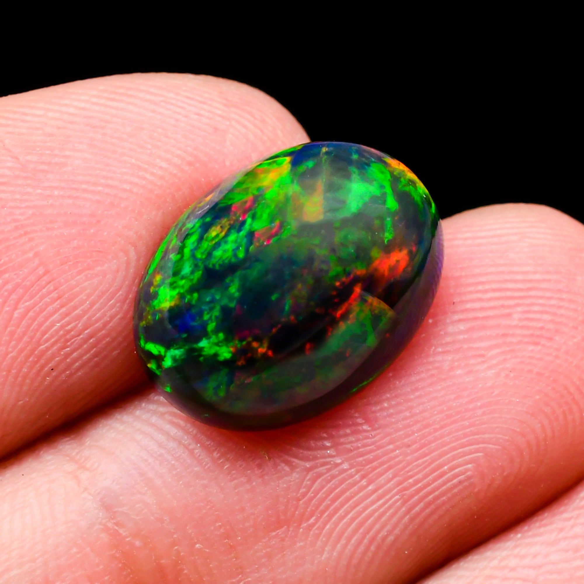 Natural Black Ethiopian Opal oval cabochon 4.85 ct L-1606 - photo 3