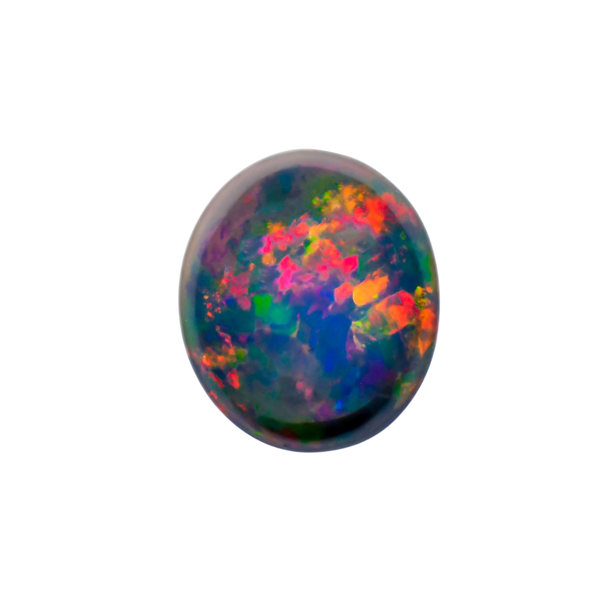 Natural Black Ethiopian Opal oval cabochon 9 ct L-1611