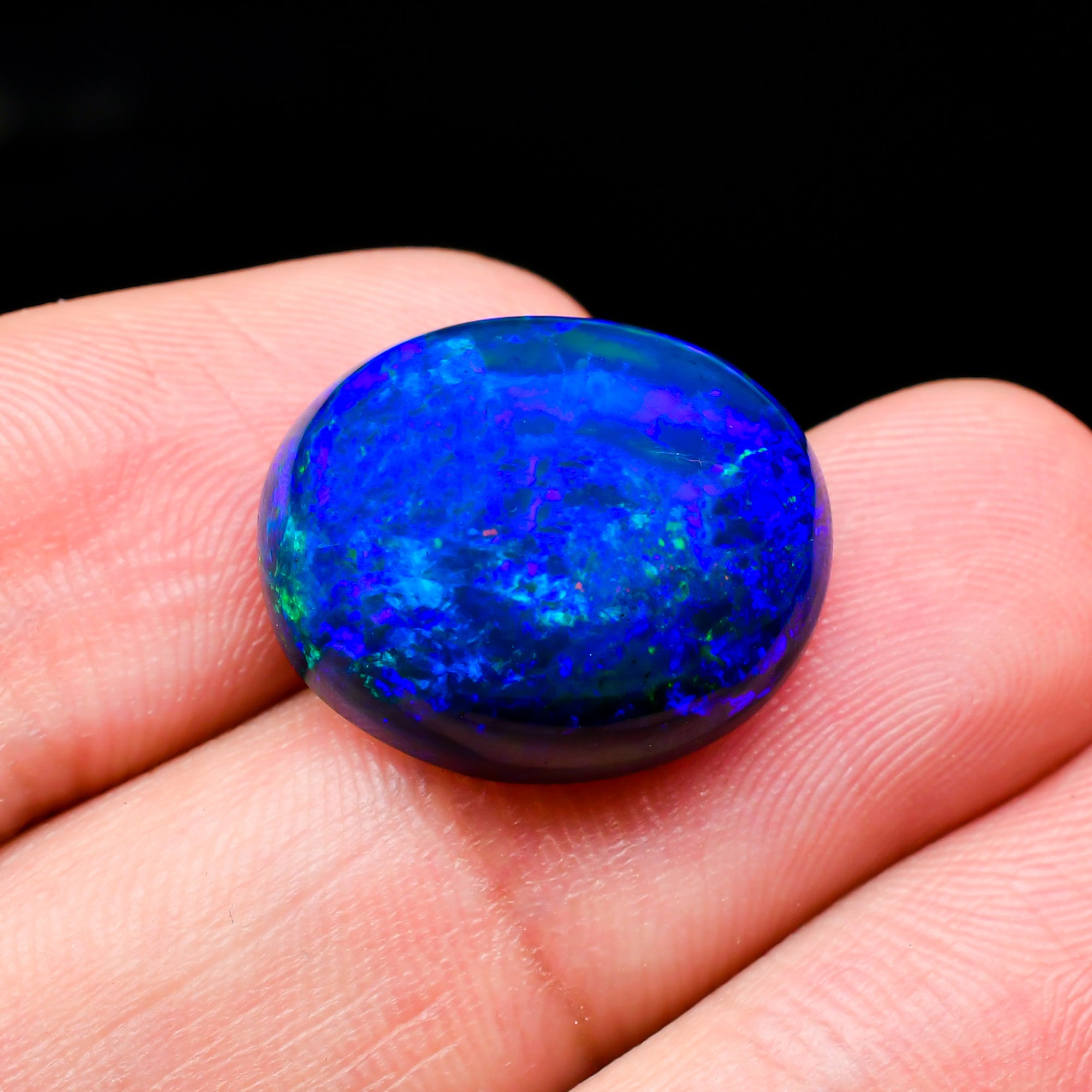 Natural Black Ethiopian Opal oval cabochon 10 ct L-1617 - photo 3