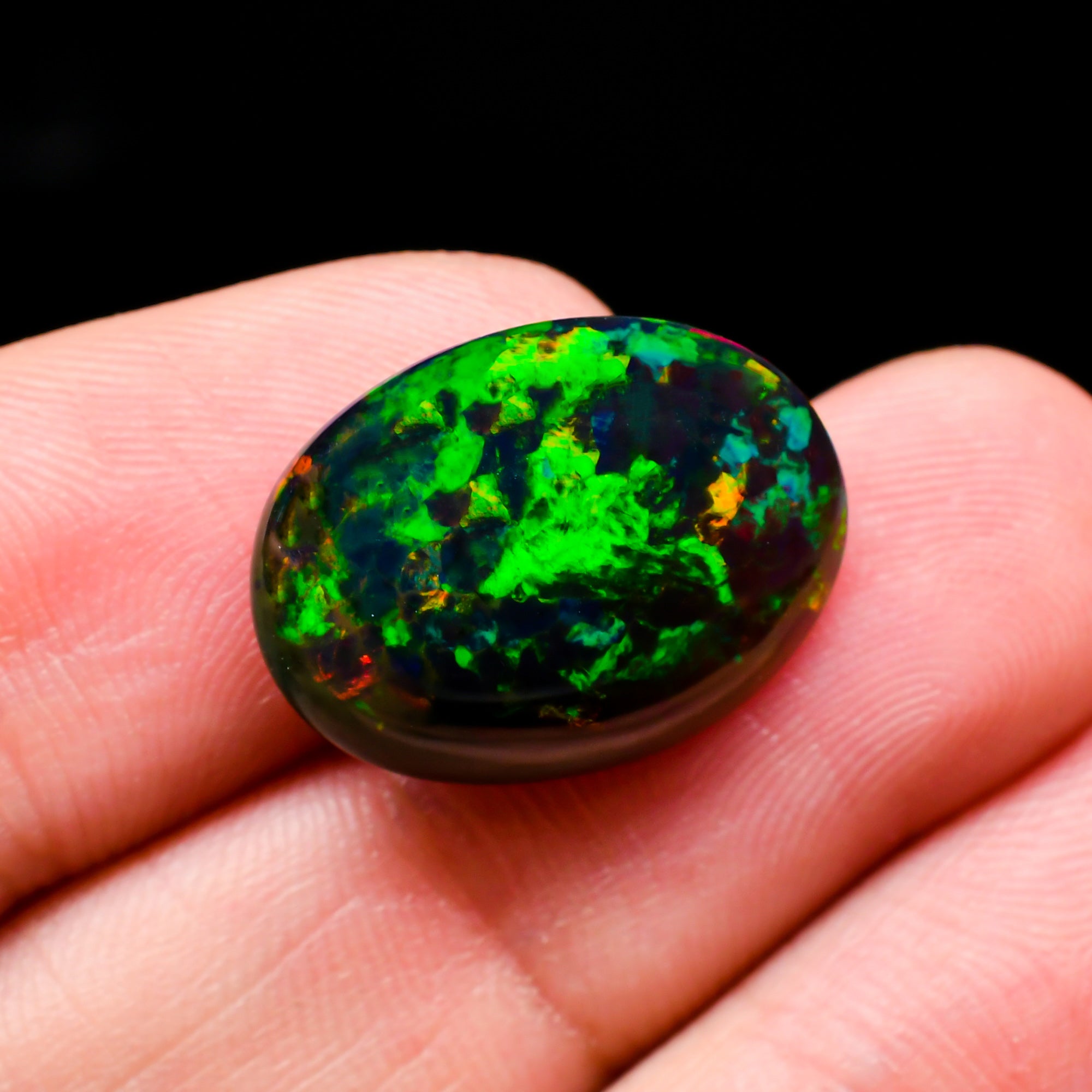 Natural Black Ethiopian Opal oval cabochon 5.1 ct L-1619 - photo 3