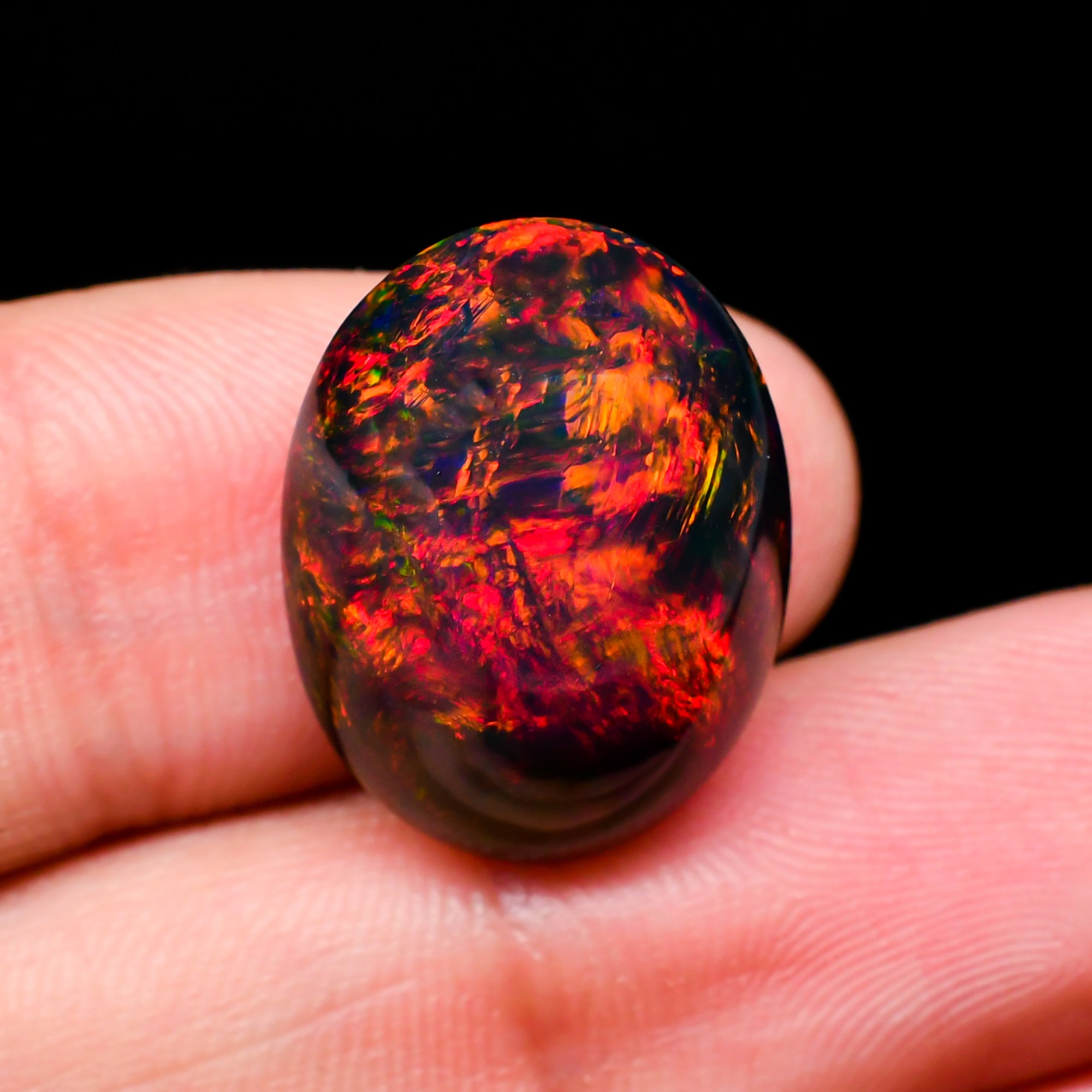 Natural Black Ethiopian Opal oval cabochon 10.4 ct L-1625 - photo 3
