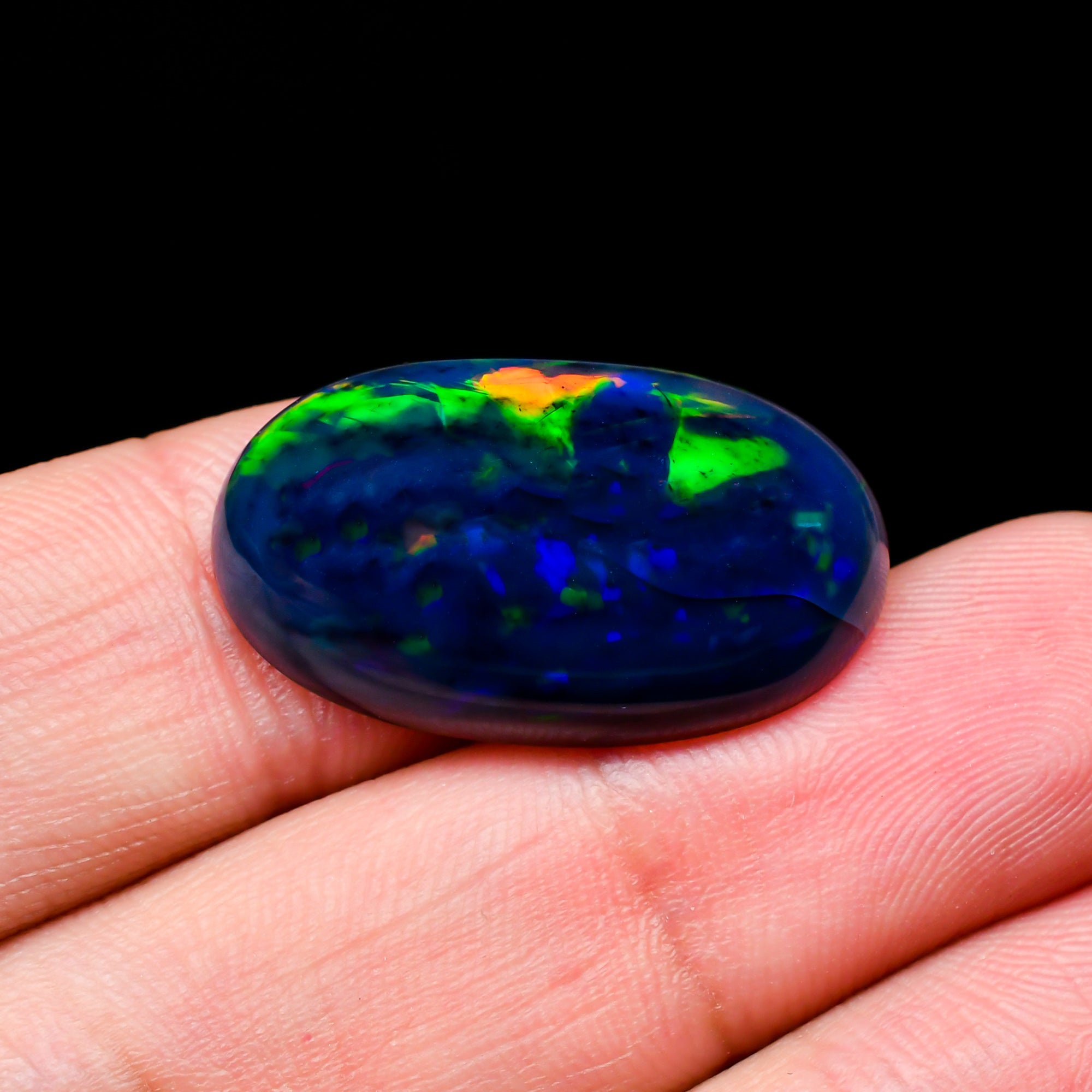 Natural Black Ethiopian Opal oval cabochon 9.05 ct L-1628 - photo 3