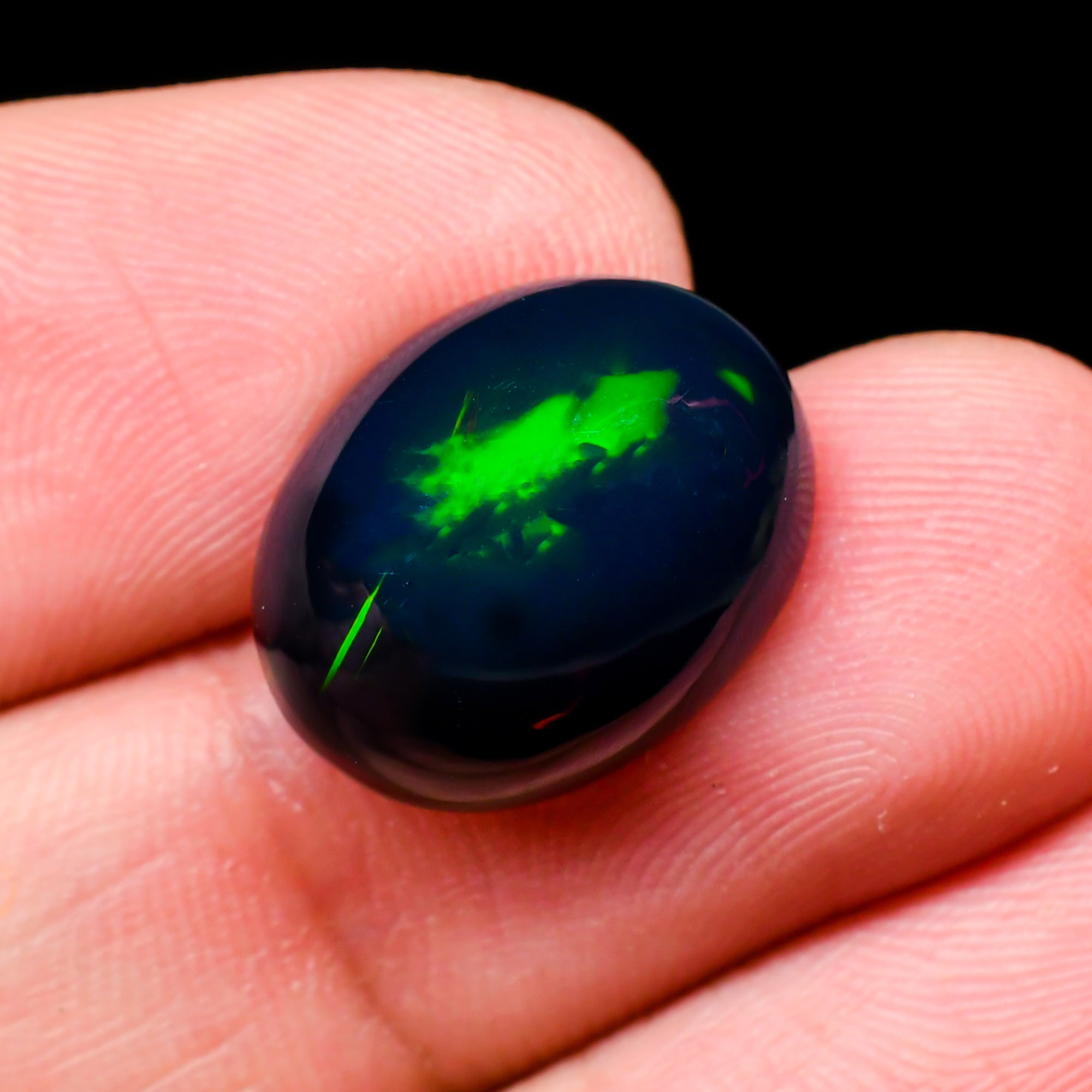 Natural Black Ethiopian Opal oval cabochon 6.4 ct L-1632 - photo 3