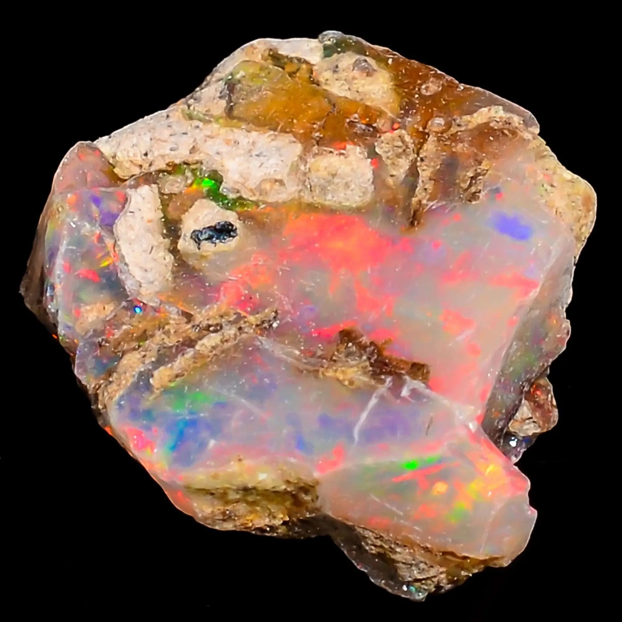 Rainbow Fire Rough Opal 