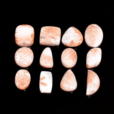 100 Cts to 1000 Cts Natural Pink Scolecite Cabochon Lot (2-30 pcs) –  Smooth and polished Gemstone