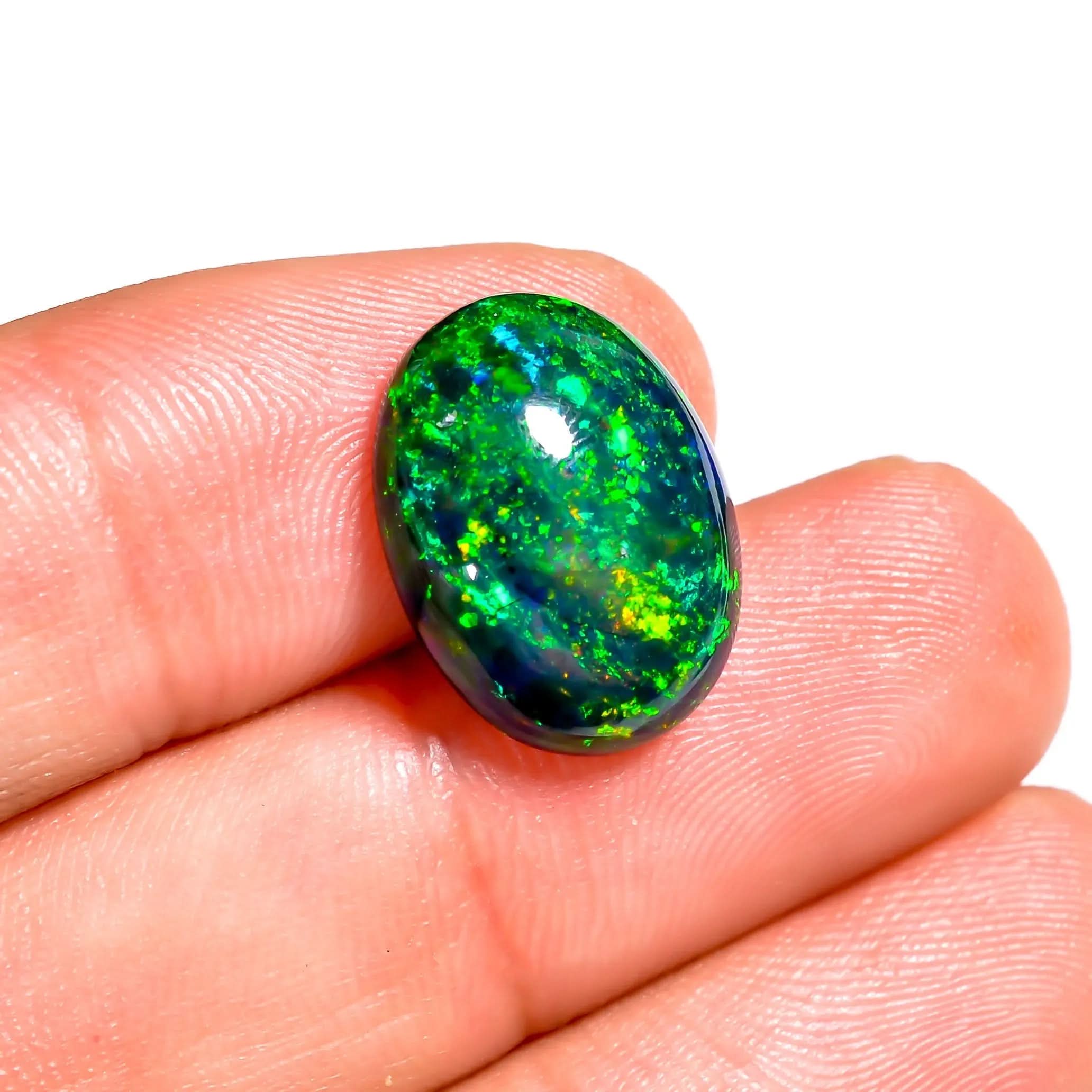 Radiant Beauty with 6 Ct Black Ethiopian Opal Cabochon Jewelry
