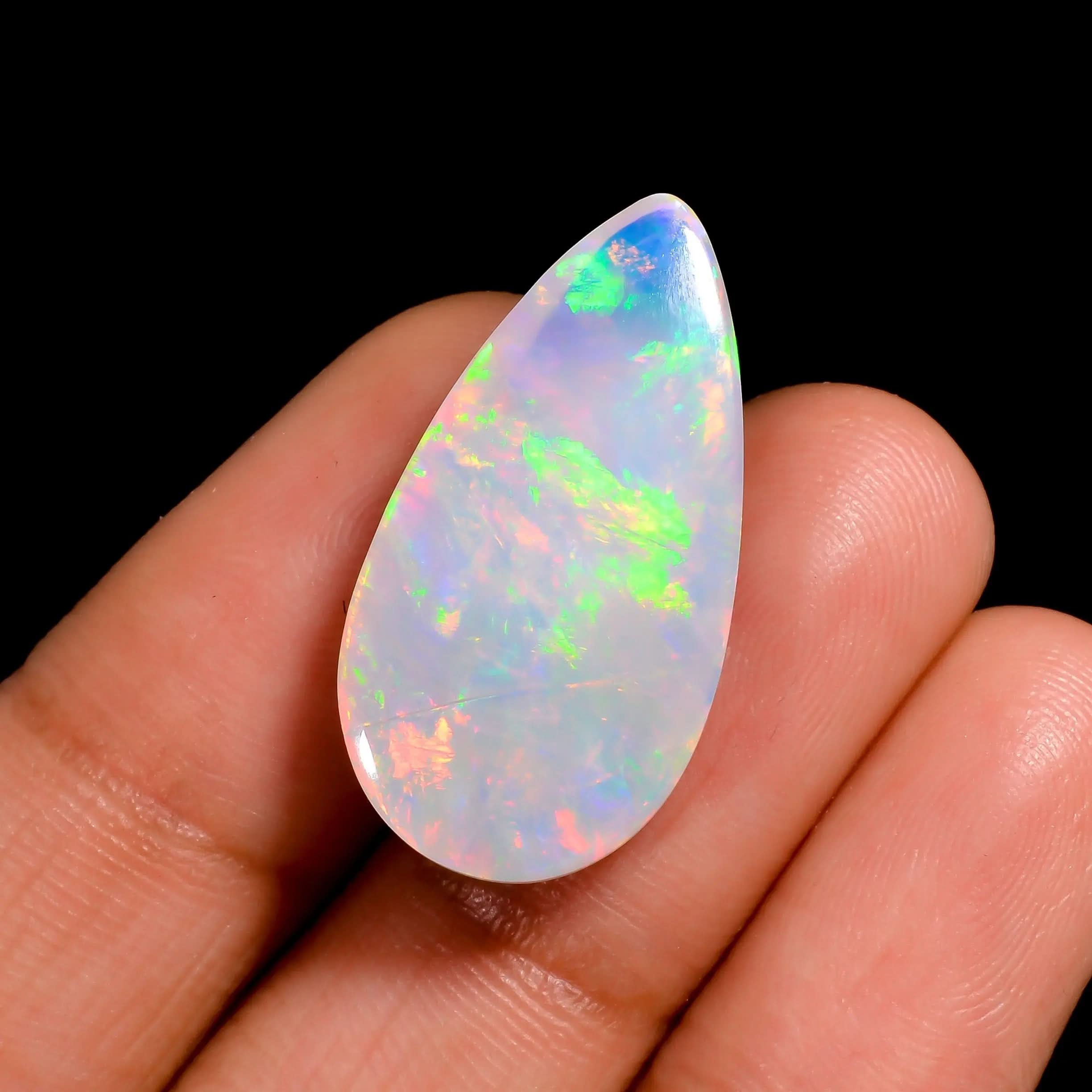 11.00 Cts White Opal Pear Cabochon for jewellery 
