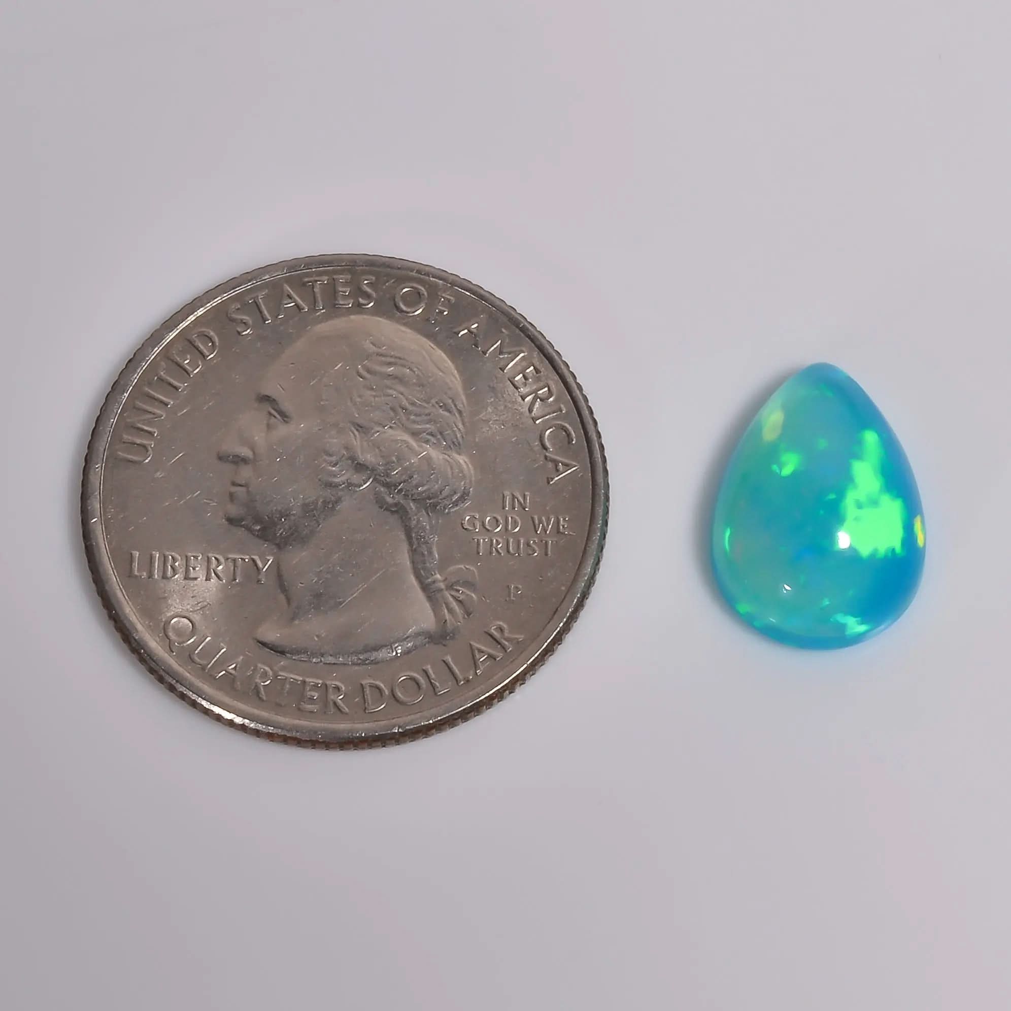 3.50 carat Sky Blue Ethiopian Opal Cabochons, Pear-shaped gemstone

