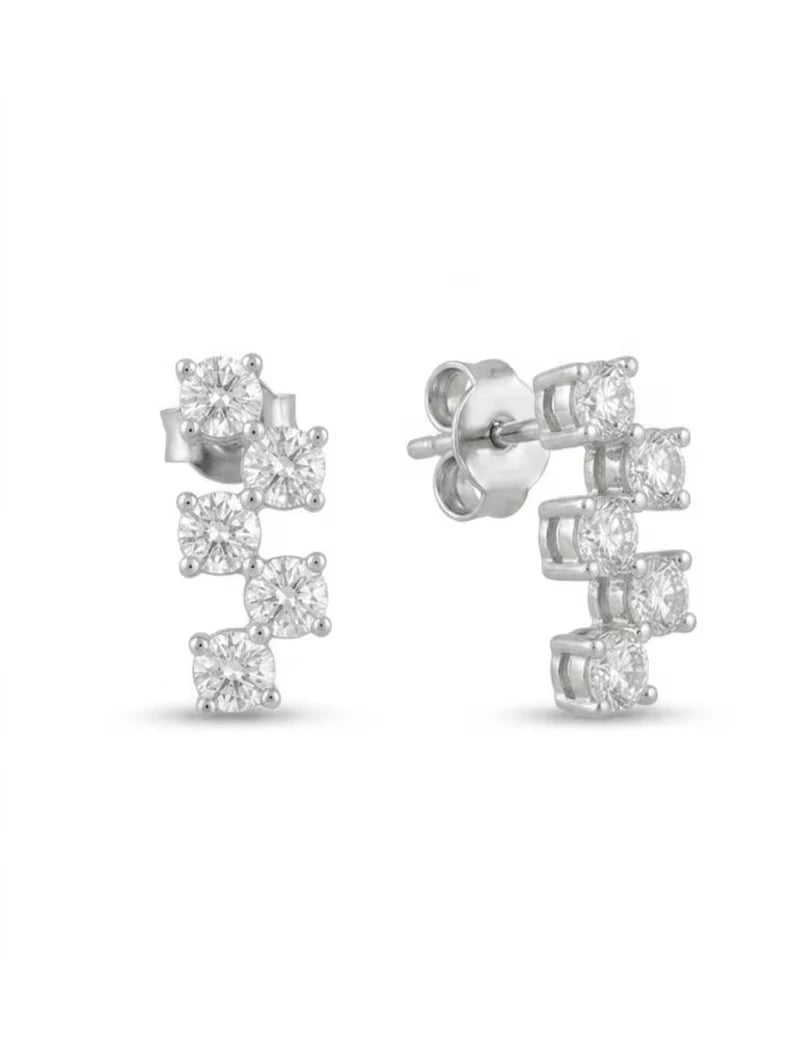 pair.webp	Pair of 925 sterling silver ear climber stud earrings, prong-set CZ