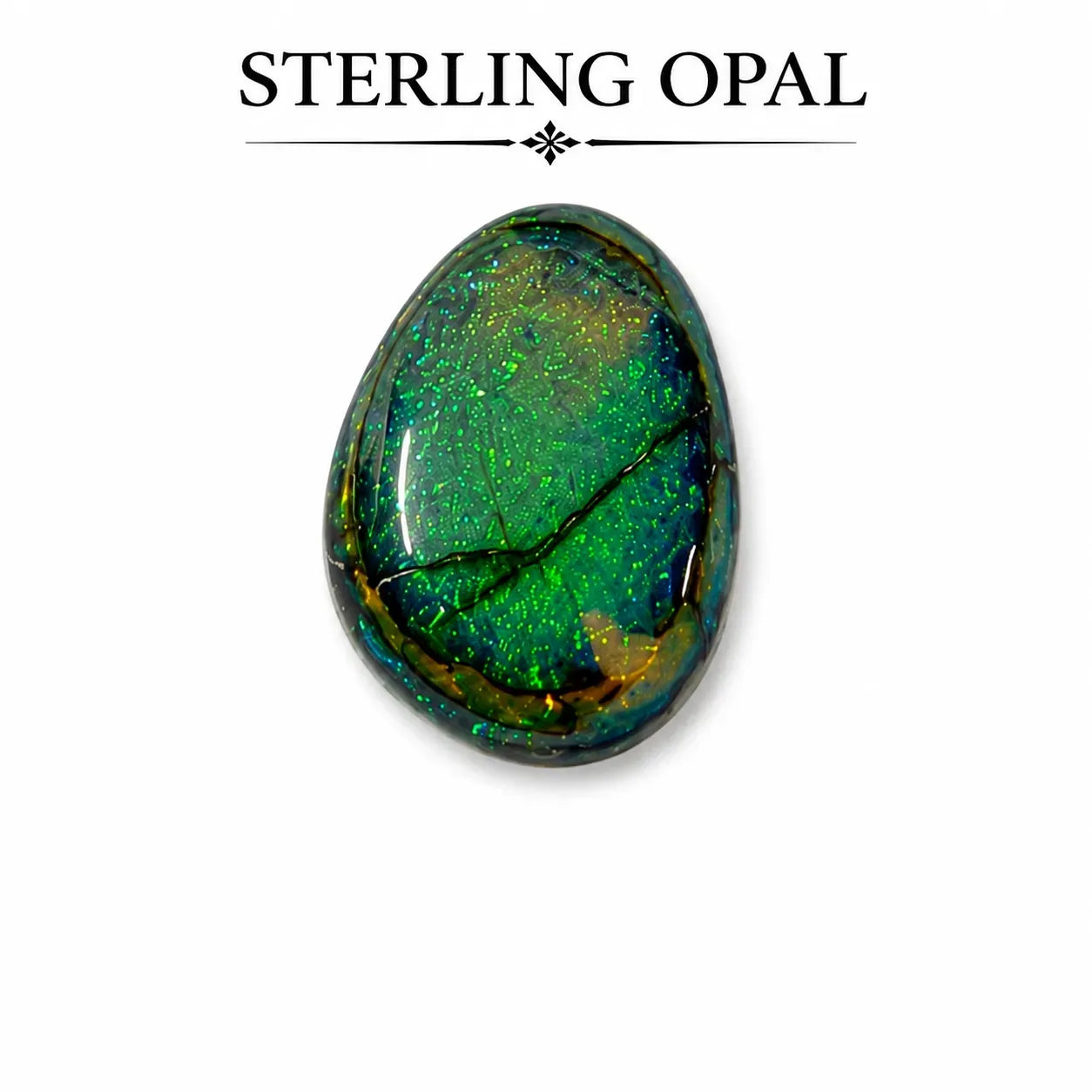 Fancy freeform shape Monarch Opal Cabochon, 13x17mm, 4 carats, AAA grade front view