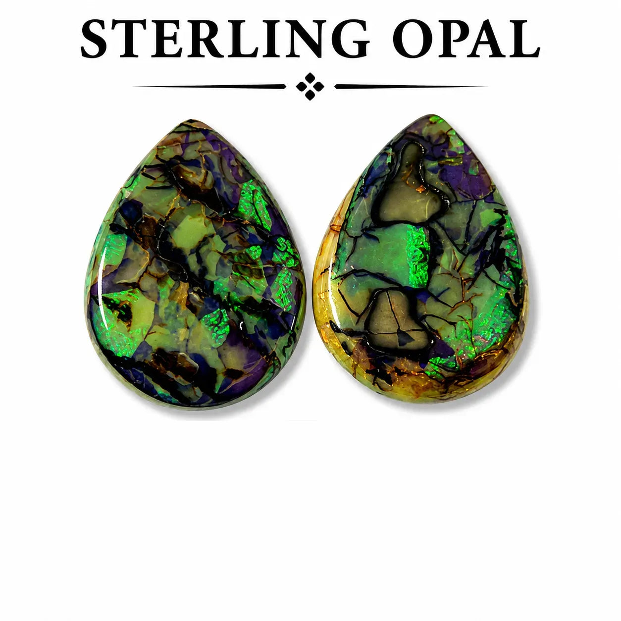 Fancy freeform shape Sterling Opal Cabochon, 15x20mm, 10 carats, AAA grade front view
