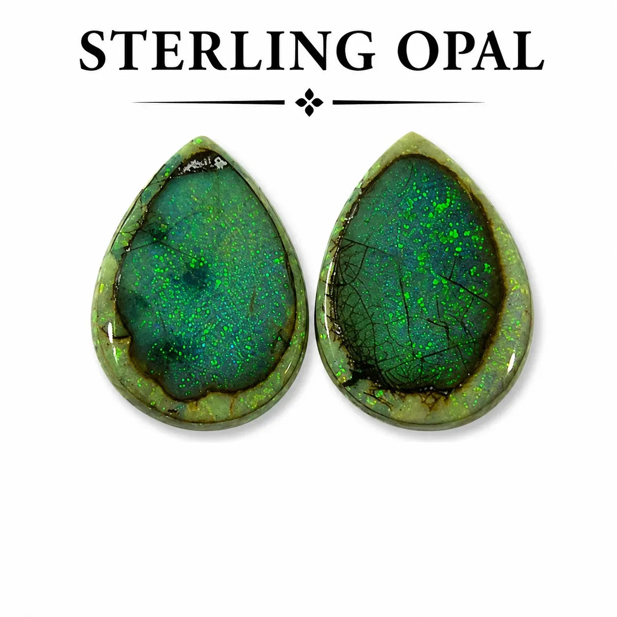 Fancy freeform shape Sterling Opal Cabochon, 15x20mm, 9 carats, AAA grade front view