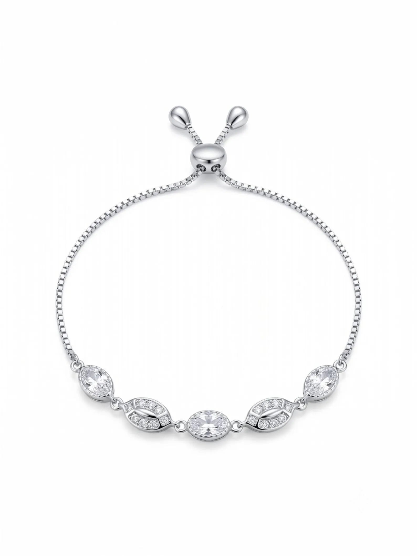 925 Sterling Silver Tennis Bracelet, CZ Crystal Bracelet,Adjustable Slider Bracelet,Sparkling Link Bracelet,Elegant Gift for Her,Minimalist