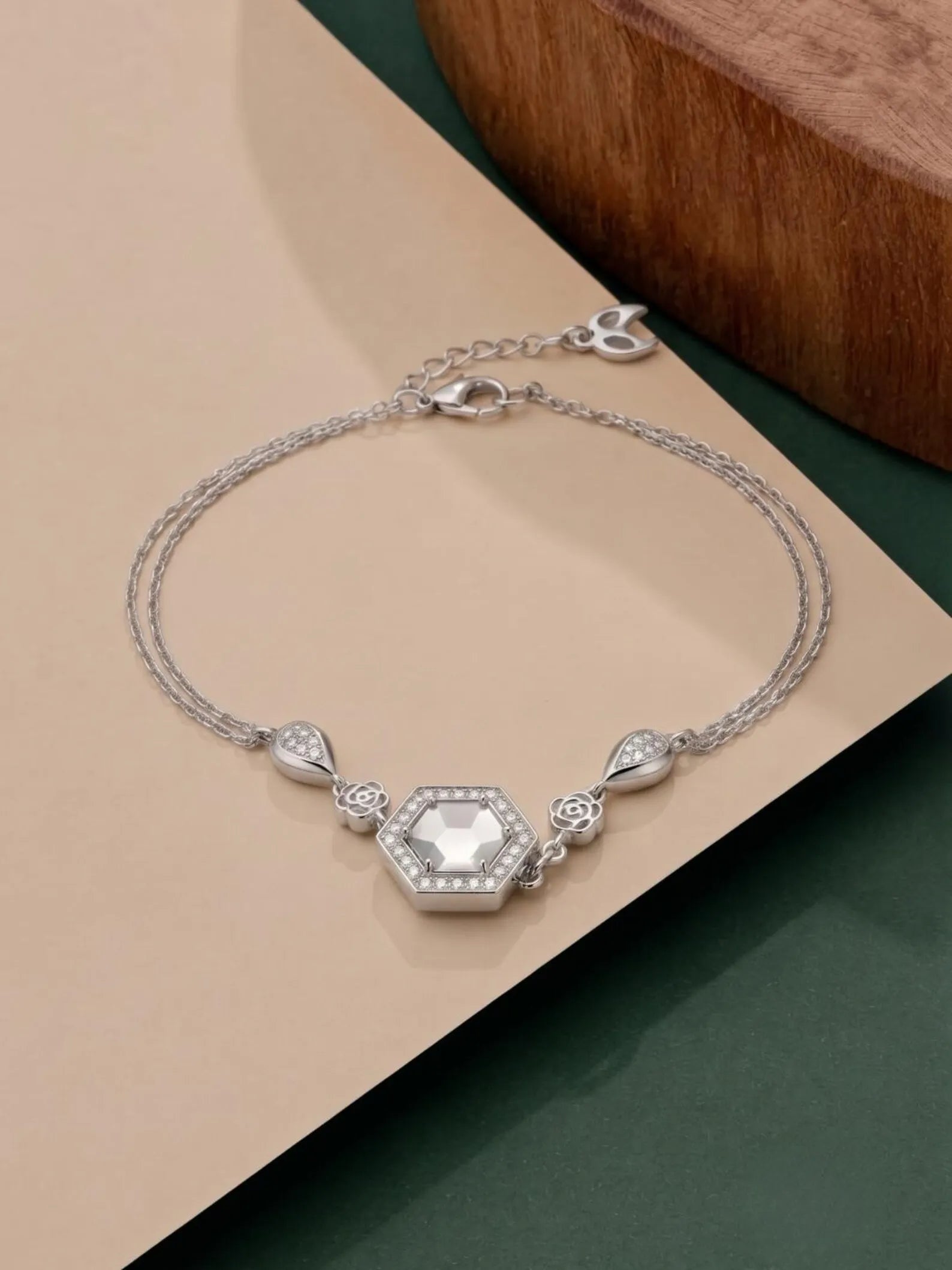 Double Link Chain 925 Sterling Silver Bracelet 
