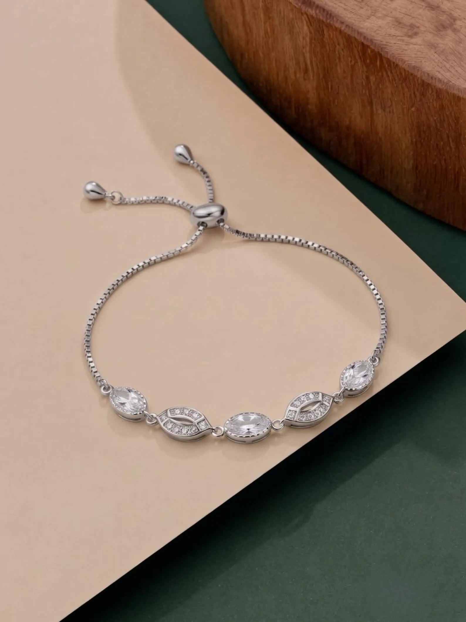 925 Sterling Silver Tennis Bracelet, CZ Crystal Bracelet,Adjustable Slider Bracelet,Sparkling Link Bracelet,Elegant Gift for Her,Minimalist