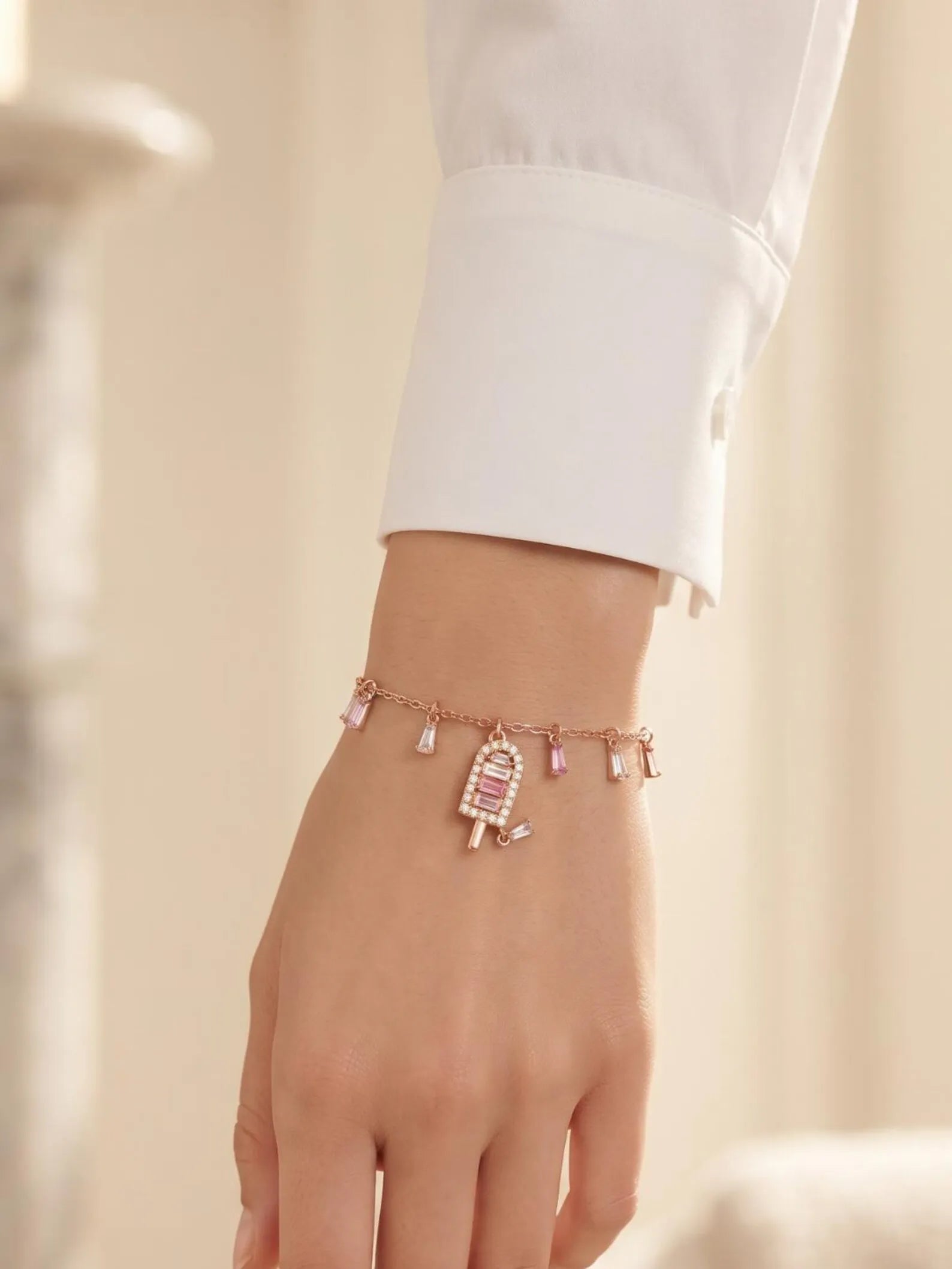 Rose Gold CZ Popsicle Jewelry | Minimalist Bracelet