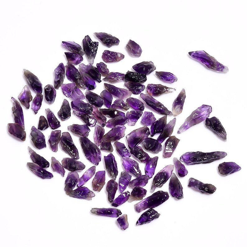 Natural Amethyst Crystal Chips – Brazilian Rough Purple Quartz Mixed Shape Parcel for Jewelry Making
