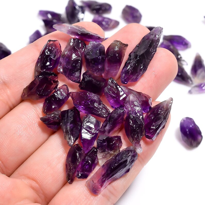 Natural Amethyst Crystal Chips – Brazilian Rough Purple Quartz Mixed Shape Parcel for Jewelry Making