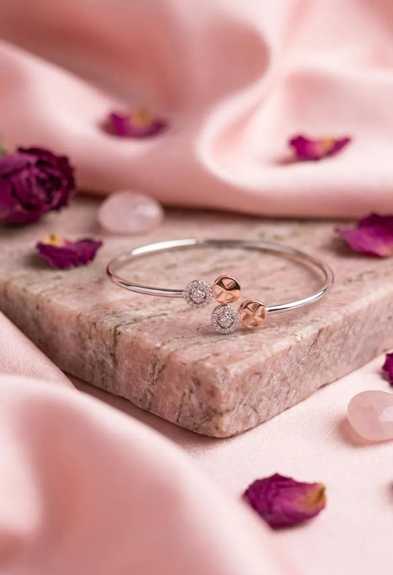 925 Sterling Silver Bridal Bracelet, CZ Diamond Wedding Bracelet, Dainty Bridesmaid Gift, Elegant Silver Jewelry for Women
